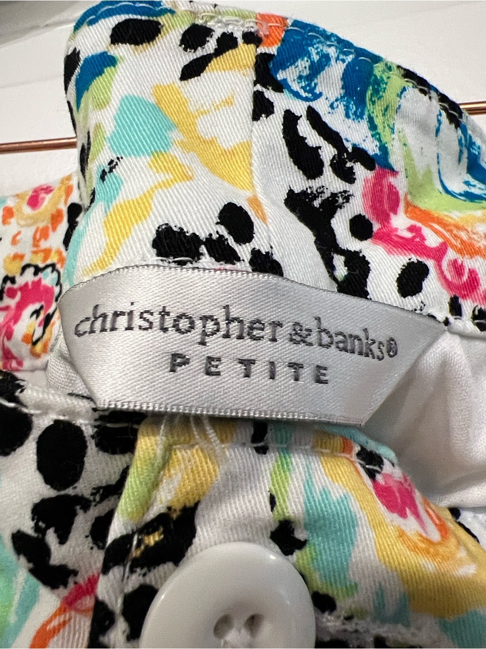 Christopher & Banks White Multicolor Floral Paisley Petite Skort - Picture 2 of 14
